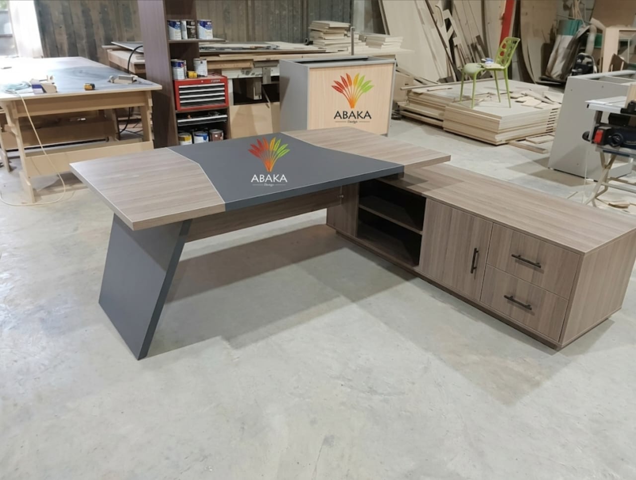 Bureau bois & gris